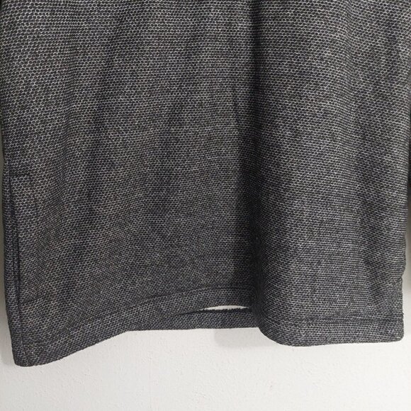 ORVIS Sweater Jacket Mens Medium Sherpa Fleece Lined 1/4 Zip Pullover Gray Black - Picture 3 of 8